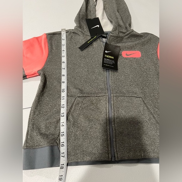 NIKE dry fit. Girls' hooded sweatshirt, size M, with zip in grey and pin… - Picture 6 of 7